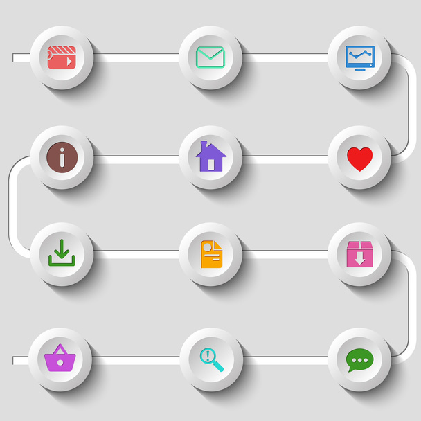 Flat design set of web and mobile icons - Вектор,изображение