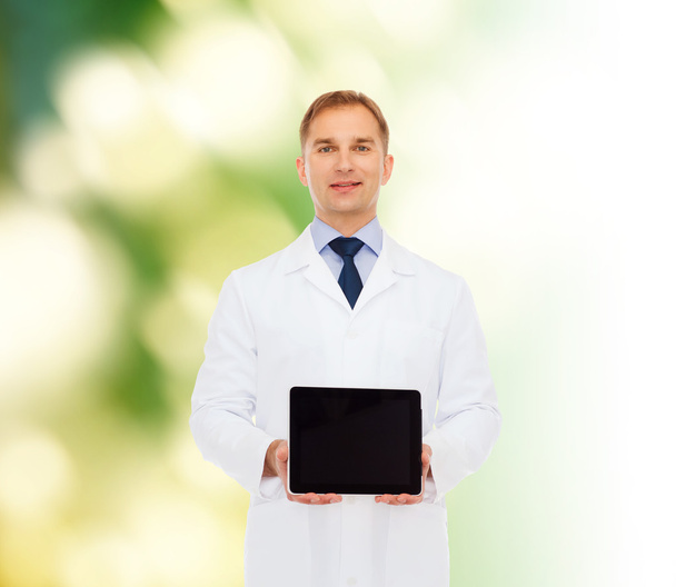 smiling male doctor with tablet pc - Photo, Image