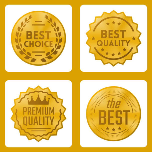 Quality related golden badges - Vetor, Imagem
