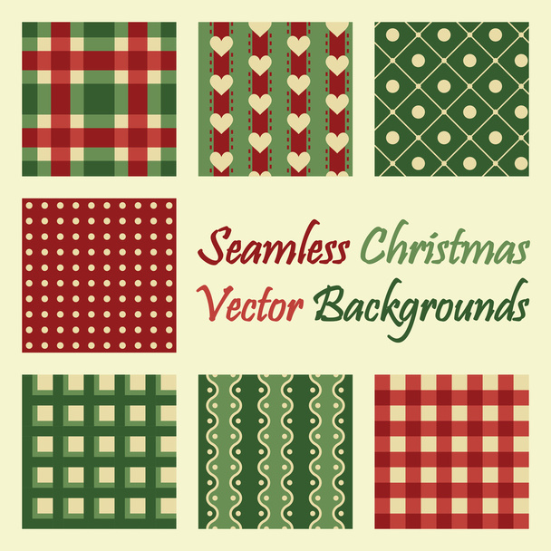 Seamless christmas vector backgrounds - Vector, Image