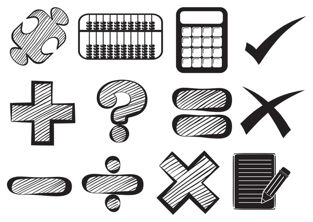 Doodle design of the different math operations - Vector, Image