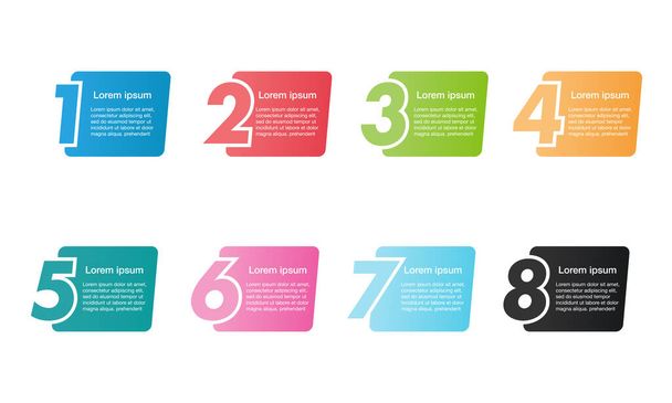 Vector set of infographic elements for numbering labels of the steps of a process. Perfect for presentation templates, sequence tutorials, and infographic layouts. - Vektor, obrázek