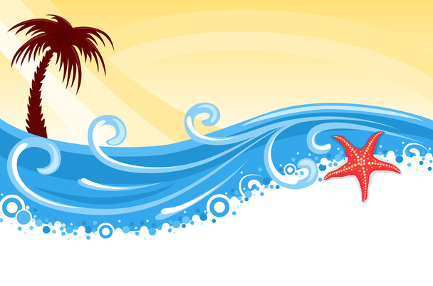 Bandeira de praia tropical
 - Vetor, Imagem
