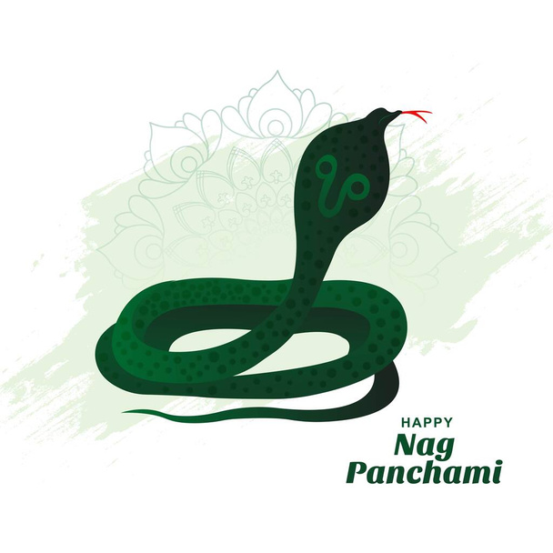 Nag panchami card on indian festival celebration design - Vector, imagen
