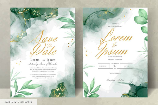 Handgemalte Aquarell Floral Wedding Invitation Template - Vektor, Bild