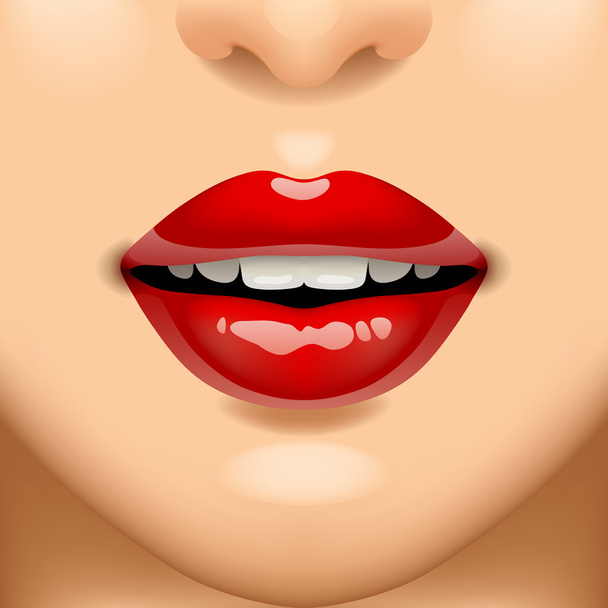 Punaiset huulet - Vektori, kuva