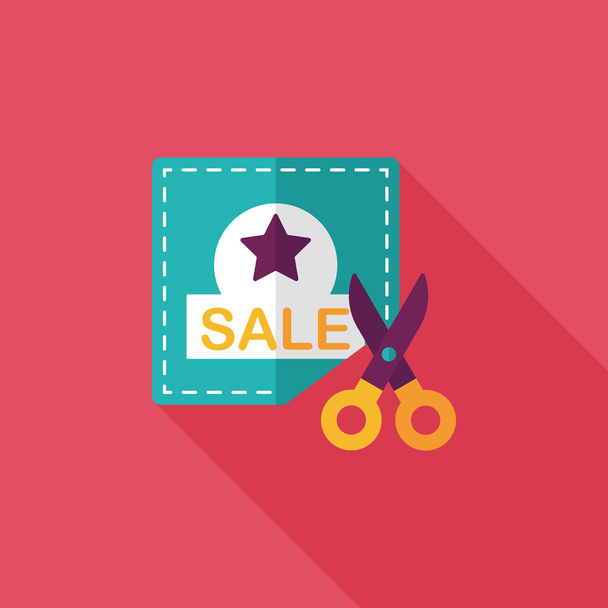 shopping sale coupon flat icon with long shadow,eps10 - Vettoriali, immagini