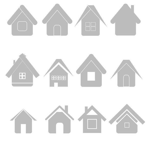 silhouettes house set - Vector, Image