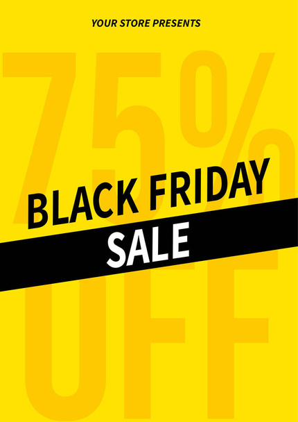 black Friday big sale discount poster flyer or social media post design - Vector, imagen