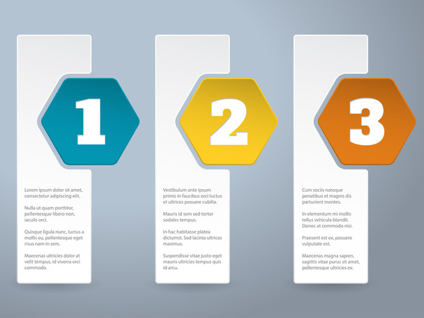 White label infograhic with big color hexagons - Wektor, obraz