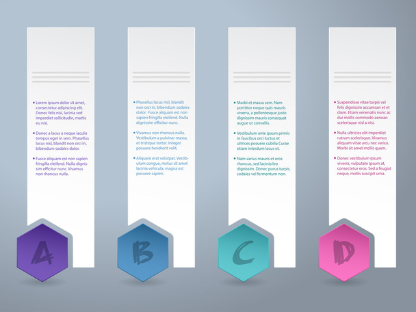 White label infograhic with small color hexagons - Vector, Image