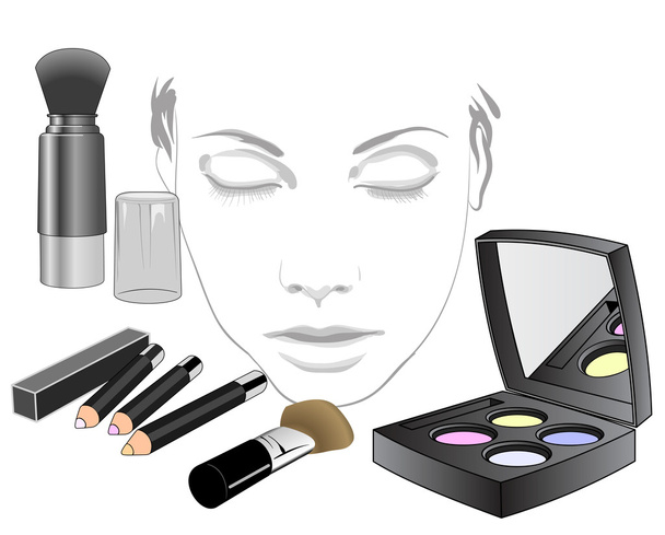Készlet kozmetikai termék arc - Vektor, kép