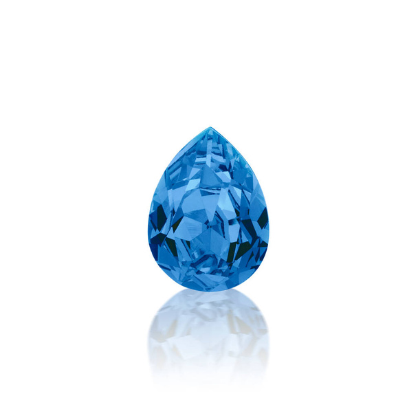 Blue dazzling diamonds on a white background - Photo, Image