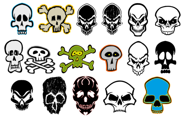 Set of Skulls - Vector, Image