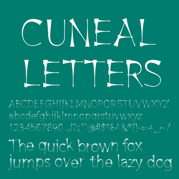 Cuneal letters en cijfers - Vector, afbeelding