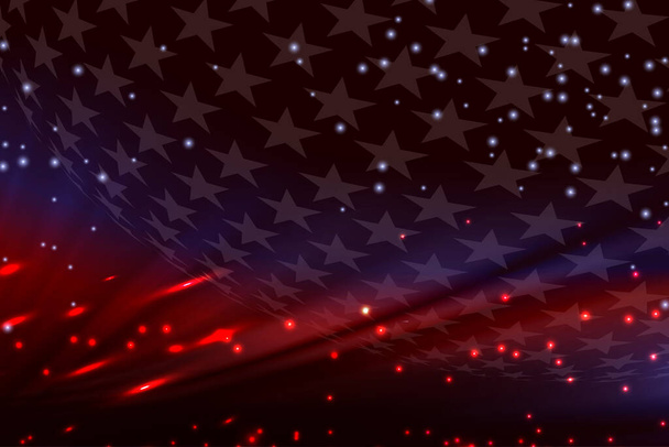 Abstract design of the flag of America with bright sparkling glitter. - Vetor, Imagem