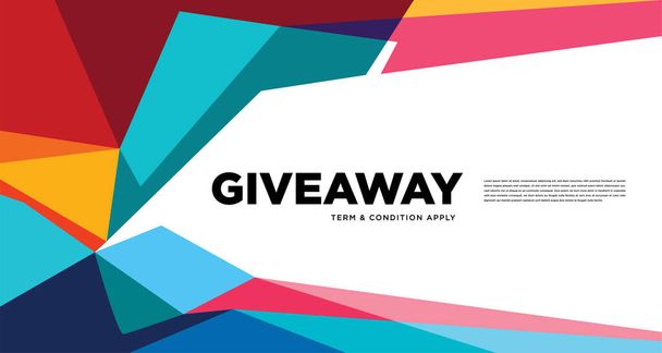 Colorful abstract geometric and fluid banner template for marketing promotion material. Giveaway, cash back, gift card, and member card bonus design templates. - Vecteur, image