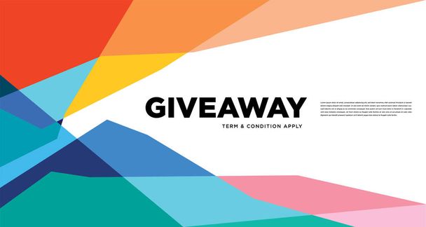 Colorful abstract geometric and fluid banner template for marketing promotion material. Giveaway, cash back, gift card, and member card bonus design templates. - Vektor, kép