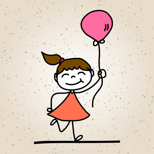Мультфильм персонаж абстрактный счастливый ребенок
 - Вектор,изображение