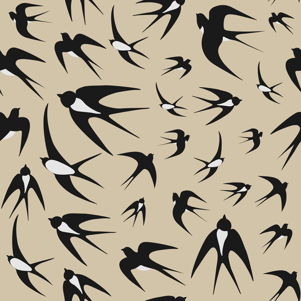 Seamless background with swallows - Vecteur, image