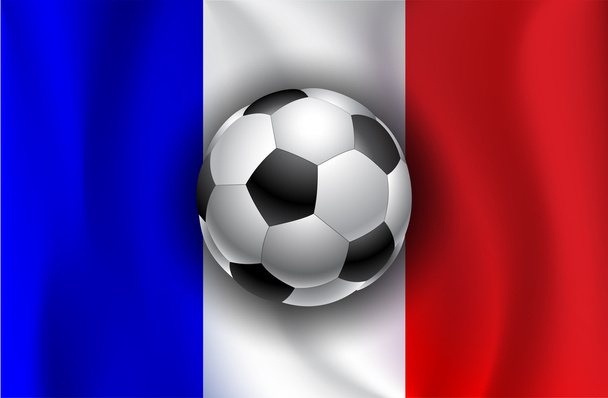Frankrijk vlag met voetballen - Vector, afbeelding