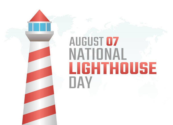 vector graphic of national lighthouse day good for national lighthouse day celebration. flat design. flyer design.flat illustration. - Vettoriali, immagini
