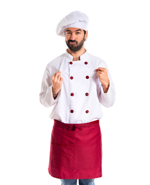 Confident chef over white background - Фото, зображення