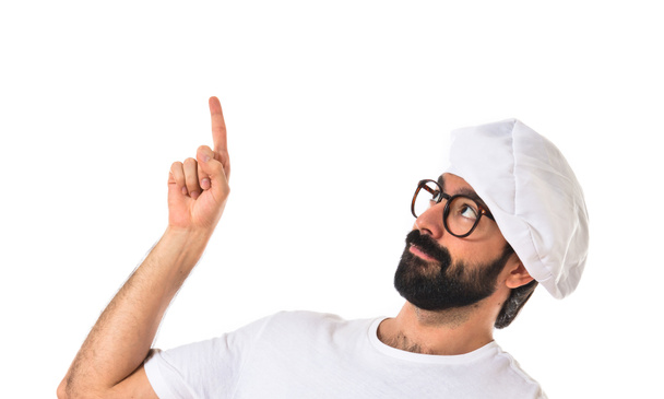 Chef thinking over white background - Foto, Bild
