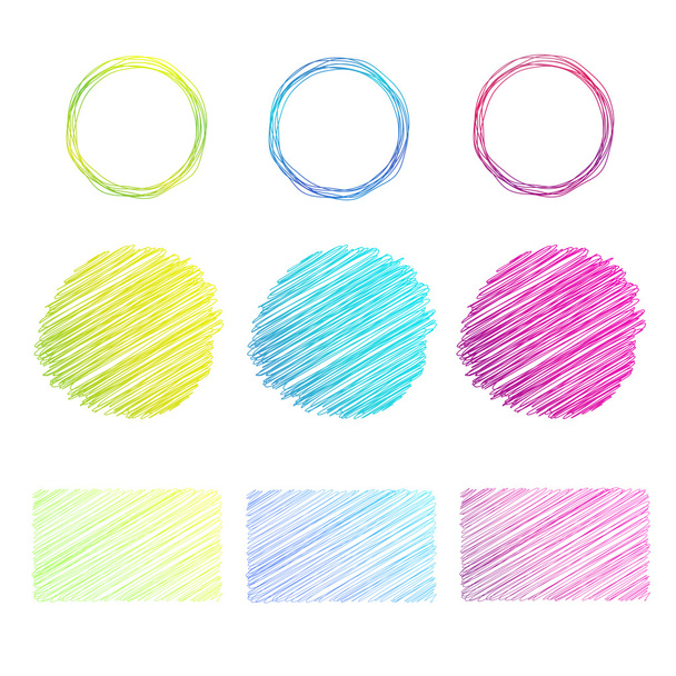 The drawn circles, shading, vector elements. - Vector, Image