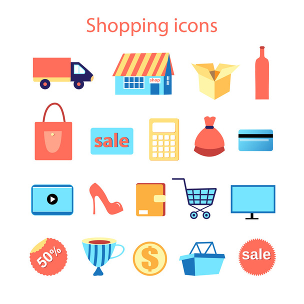 Conjunto de iconos de compras
 - Vector, imagen