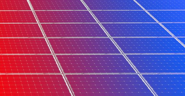 カラフルな太陽電池パネルの背景 - 写真・画像