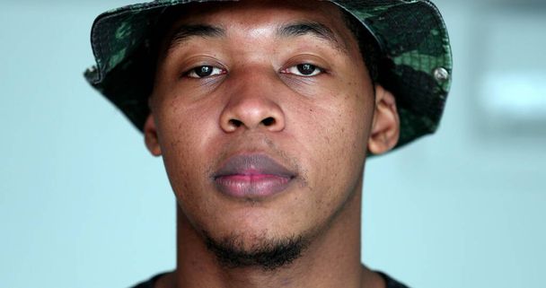Portrait millennial black man face close-up - Foto, imagen