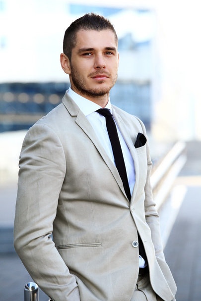 Handsome businessman in suit - 写真・画像