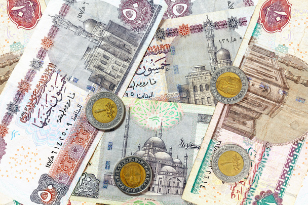 Dinero de Egipto, billetes y monedas en libras
. - Foto, imagen