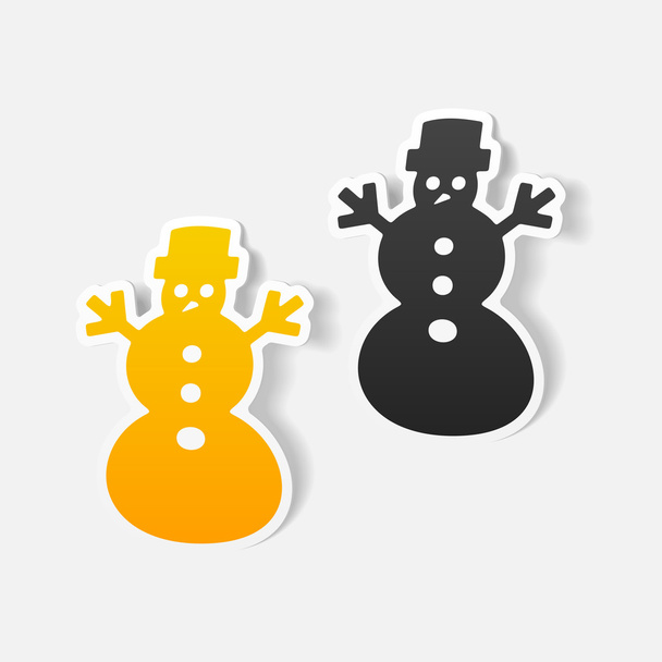 Christmas snowman icon - Vector, Image