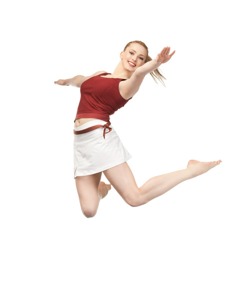 Sportif kız Zıplama - Fotoğraf, Görsel