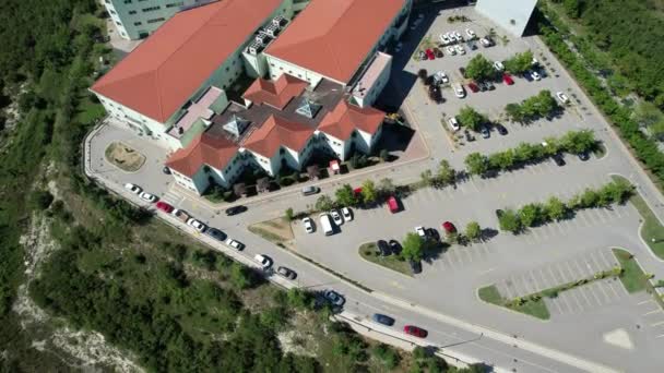 hospital, aerial shot of the hospital complex on top of a green hill - Footage, Video