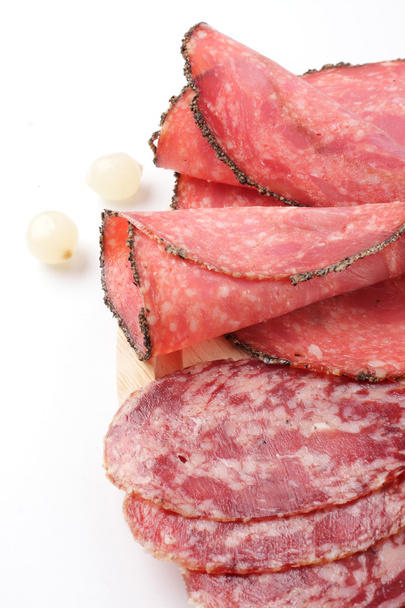 Rolled ham and salami - Foto, afbeelding