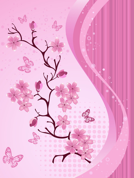 Japanese cherry blossom - Vector, Imagen