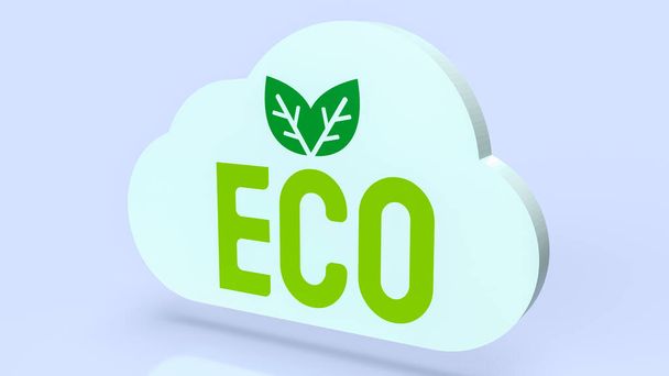 cloud eco pro koncept ekologie 3d rendering - Fotografie, Obrázek