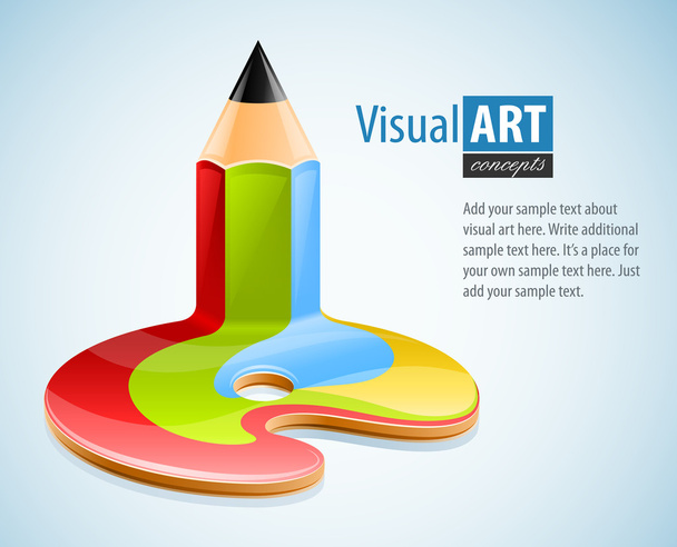 pencil as symbol of visual art - Vector, Image