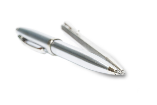stříbrné pero izolovaných na bílém pozadí  - Fotografie, Obrázek