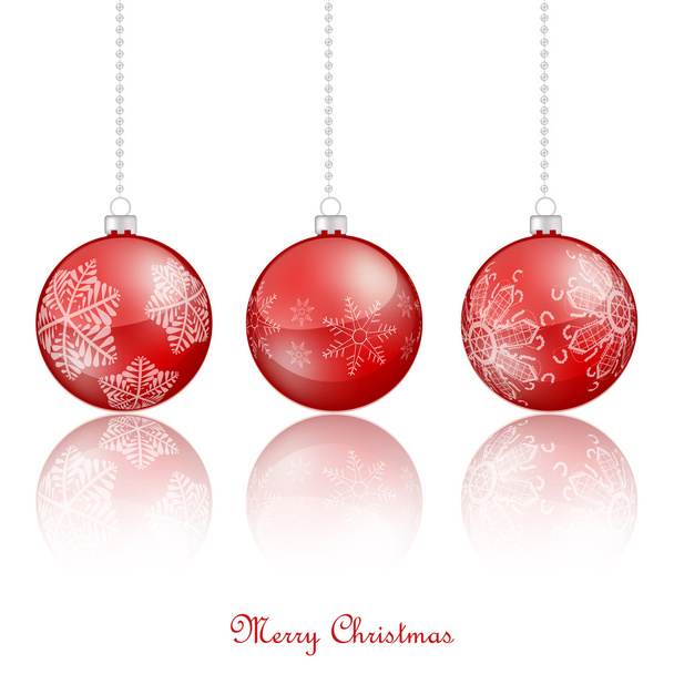 Red Christmas ornaments - Vector, Image