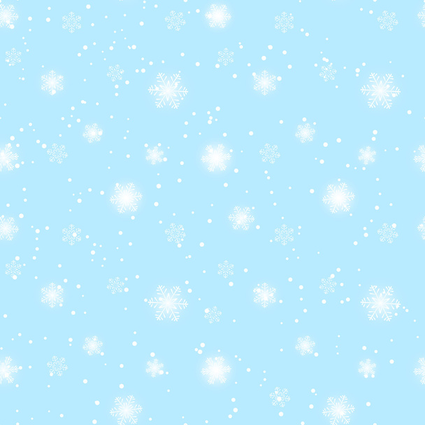 naadloze patroon met witte sneeuwvlokken - Vector, afbeelding