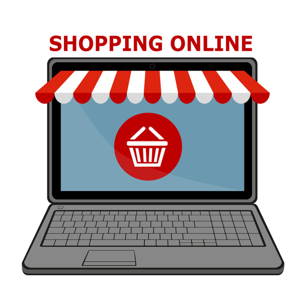 Shopping online - Vektor, Bild