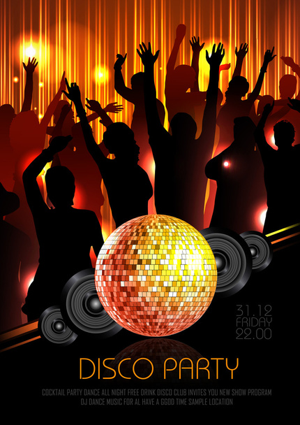 Disco background. Disco poster - Vector, Imagen