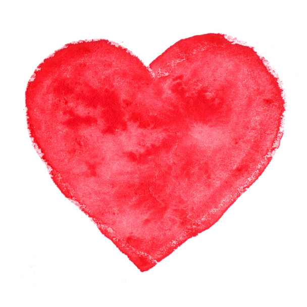 Watercolor red heart - Vecteur, image