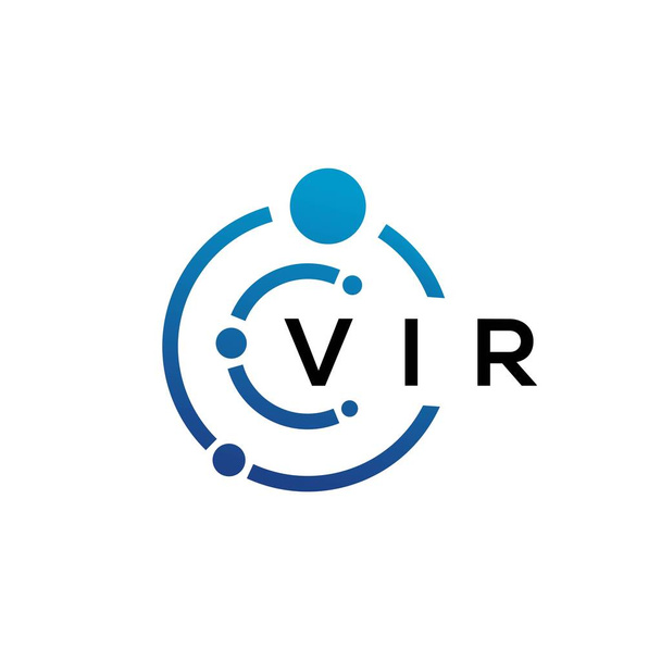 VIR letter technology logo design on white background. VIR creative initials letter IT logo concept. VIR letter design. - Vector, imagen