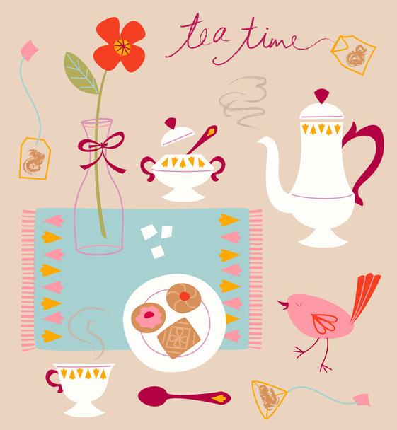 Illustration de l'heure du thé
 - Vecteur, image