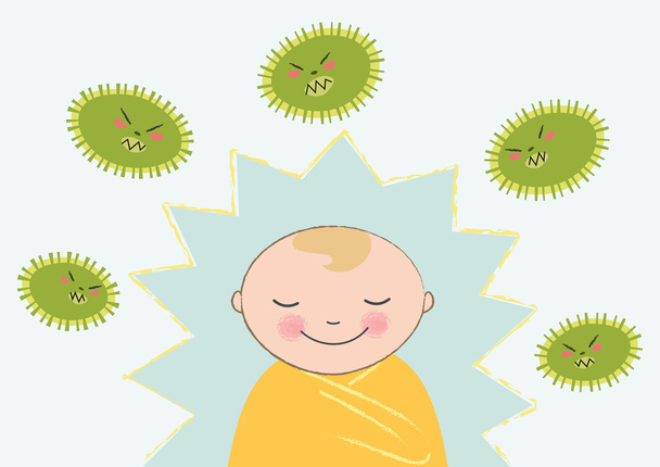 Illustration de germes résistants aux bébés
 - Vecteur, image